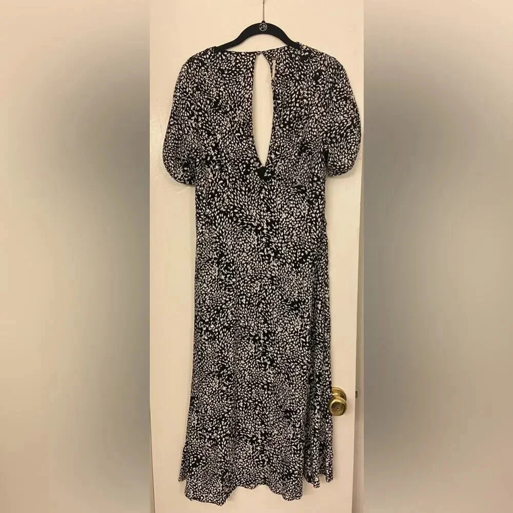 Free People Looking For Love Midi Dress Black & White Size 8